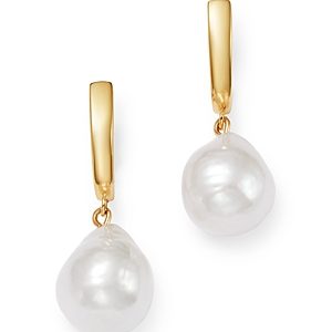 Bloomingdale's Baroque Cultured Pearl Drop Earrings in 14K Yellow Gold - 100% Exclusive- 3492734