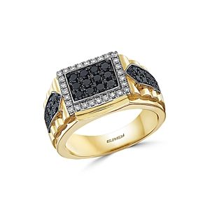Bloomingdale's Men's Black & White Diamond Ring in 14K White & Yellow Gold - 100% Exclusive- 2889855