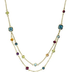 Bloomingdale's Rainbow Gemstone Station Necklace in 14K Yellow Gold, 18 - 100% Exclusive- 3401431