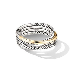 David Yurman Crossover Narrow Ring with 18K Yellow Gold- 3441987