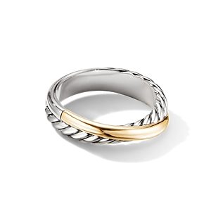 David Yurman Sterling Silver & 18K Yellow Gold Crossover Ring- 3441981