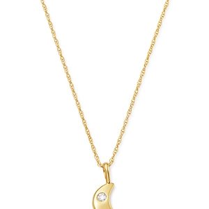 Bloomingdale's Diamond Moon Pendant Necklace in 14K Yellow Gold, 0.03 ct. t.w. - 100% Exclusive- 3514770