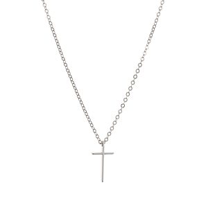 Bloomingdale's Swedged Cross Pendant Necklace in Sterling Silver, 18 - 100% Exclusive- 3520536