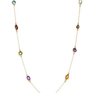 Bloomingdale's Rainbow Gemstone Station Necklace in 14K Yellow Gold, 18 - 100% Exclusive- 3534408
