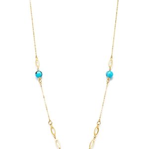 Bloomingdale's Turquoise Necklace in 14K Yellow Gold, 22 - 100% Exclusive- 3534433