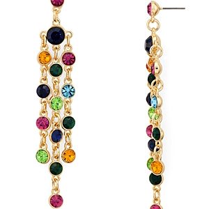Aqua Multicolored Crystal Chandelier Earrings - 100% Exclusive- 3544837