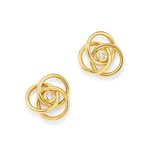 Bloomingdale's Diamond Knot Stud Earrings in 14K Yellow Gold - 100% Exclusive- 3531536