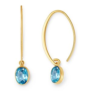 Bloomingdale's Blue Topaz Threader Earrings in 14K Yellow Gold - 100% Exclusive- 3538055