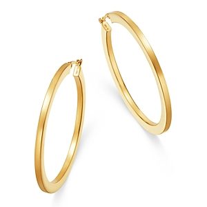 Moon & Meadow Flattened Hoop Earrings in 14K Yellow Gold - 100% Exclusive- 3530081