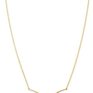 Moon & Meadow Diamond Curbed V Station Necklace in 14K Yellow Gold, 18 - 100% Exclusive- 3524329
