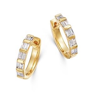 Bloomingdale's Diamond Baguette Huggie Hoop Earrings in 14K Yellow Gold, 0.30 ct. t.w. - 100% Exclusive- 3650639