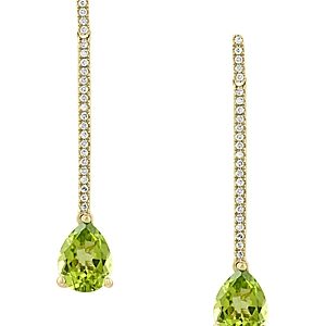Bloomingdale's Peridot & Diamond Drop Earrings in 14K Yellow Gold - 100% Exclusive- 3640658