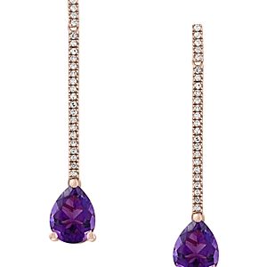 Bloomingdale's Amethyst & Diamond Drop Earrings in 14K Rose Gold - 100% Exclusive- 3640655