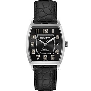 Limited Edition Joseph Bulova Banker Black Alligator-Embossed Leather Strap Watch, 33mm x 33.5mm- 3636866