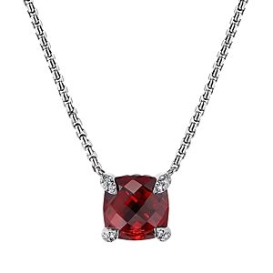 David Yurman Chatelaine Pendant Necklace with Rhodalite Garnet and Diamonds, 18- 3561239