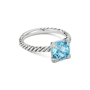 David Yurman Chatelaine Ring with Blue Topaz and Diamonds- 3564133