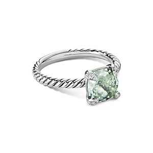 David Yurman Chatelaine Ring with Prasiolite and Diamonds- 3564140