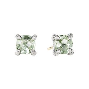 David Yurman Chatelaine Stud Earrings with Prasiolite and Diamonds- 3561229