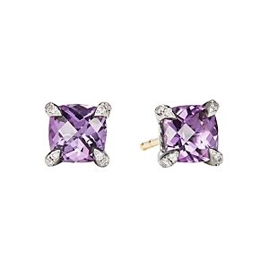 David Yurman Chatelaine Stud Earrings with Amethyst and Diamonds- 3561226