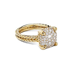 David Yurman Chatelaine Ring in 18K Yellow Gold with Full Pave Diamonds- 3559081