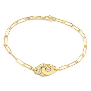 Dinh Van 18K Yellow Gold Menottes Diamond Interlocking Link Bracelet - 100% Exclusive- 3643938