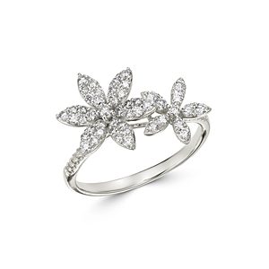 Bloomingdale's Diamond Double Flower Statement Ring in 14K White Gold, 0.55 ct. t.w. - 100% Exclusive- 3678432