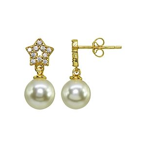 Aqua Pave Star & Cultured Freshwater Pearl Drop Earrings - 100% Exclusive- 3665742