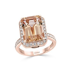Bloomingdale's Morganite & Diamond Ring in 14K Rose Gold - 100% Exclusive- 3694193