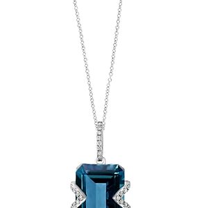 Bloomingdale's London Blue Topaz & Diamond Pendant Necklace in 14K White Gold, 18L - 100% Exclusive- 3694190