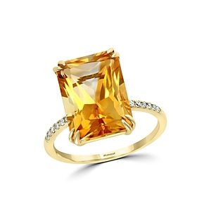 Bloomingdale's Citrine & Diamond Statement Ring in 14K Yellow Gold - 100% Exclusive- 3694180