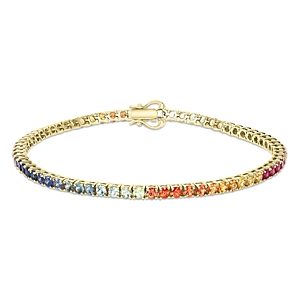 Bloomingdale's Rainbow Sapphire Tennis Bracelet in 14K Yellow Gold - 100% Exclusive- 3694299