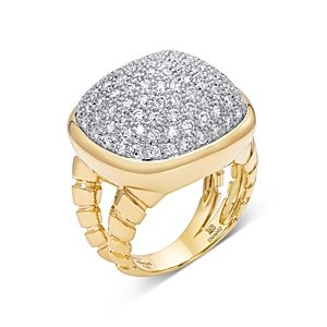 Marina B 18K Yellow Gold Tigella Diamond Pave Dome Ring- 3709355