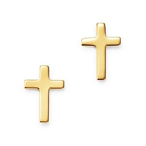 Bloomingdale's Narrow Cross Stud Earrings in 14K Yellow Gold - 100% Exclusive- 3702556