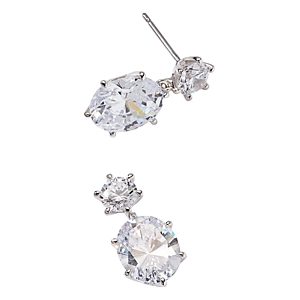 Nadi Frolic Cubic Zirconia Oval Drop Earrings- 3708937