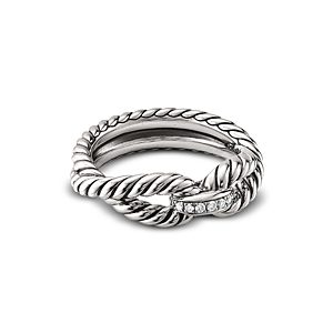 David Yurman Cable Loop Ring with Diamonds- 3710215