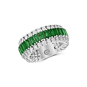 Bloomingdale's Emerald & Diamond Ring in 14K White Gold - 100% Exclusive- 3694256