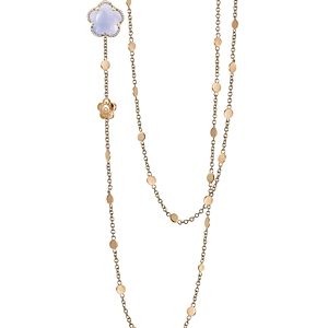 Pasquale Bruni 18K Rose Gold Bon Ton Floral Blue Chalcedony & Diamond Necklace, 40- 2679077