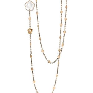 Pasquale Bruni 18K Rose Gold Bon Ton Floral Milky Quartz & Diamond Necklace, 40- 2679078