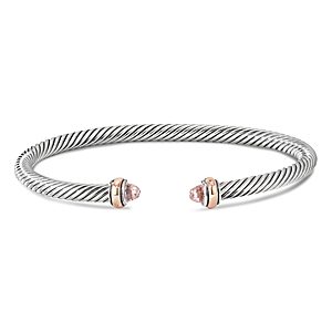 David Yurman Cable Classic Bracelet with Morganite and 18K Rose Gold- 3755136