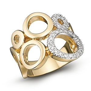 Circular 14K Yellow Gold and Diamond Ring, 0.25 ct. t.w.- 448333