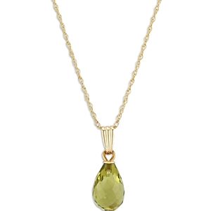 Bloomingdale's Peridot Briolette Pendant Necklace in 14K Yellow Gold, 18 - 100% Exclusive- 3753336