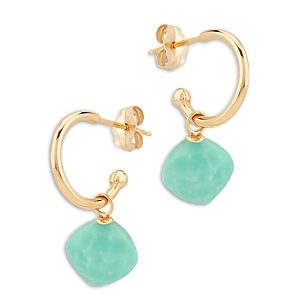 Bloomingdale's Turquoise Dangle Mini Hoop Earrings in 14K Yellow Gold - 100% Exclusive- 3753330