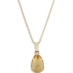 Bloomingdale's Citrine Briolette Pendant Necklace in 14K Yellow Gold, 18 - 100% Exclusive- 3753335