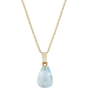 Bloomingdale's Blue Topaz Briolette Pendant Necklace in 14K Yellow Gold, 18 - 100% Exclusive- 3753334