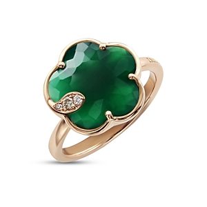 Pasquale Bruni 18K Rose Gold Petit Joli Green Agate & Diamond Ring- 3796875