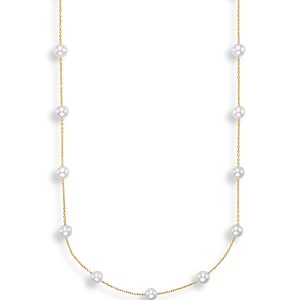 Bloomingdale's Cultured Freshwater Pearl Station Necklace in 14K Yellow Gold, 17 - 100% Exclusive- 3782453