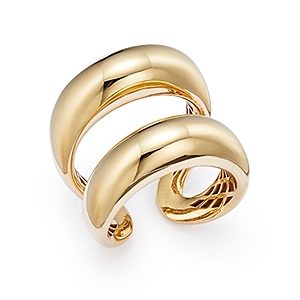 Alberto Amati 14K Yellow Gold Bypass Double Row Statement Ring- 3814210