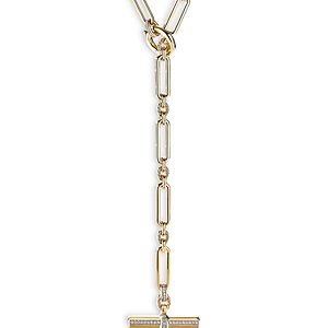 David Yurman Lexington Toggle Necklace in 18K Yellow Gold with Diamonds, 18- 3728176