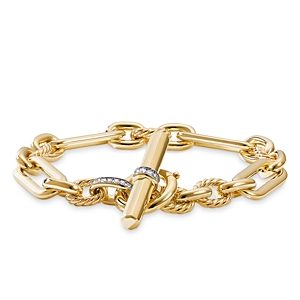 David Yurman Lexington Chain Bracelet in 18K Yellow Gold with Diamonds- 3728146
