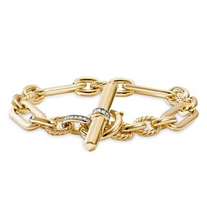 David Yurman Lexington Chain Bracelet in 18K Yellow Gold with Diamonds- 3728147